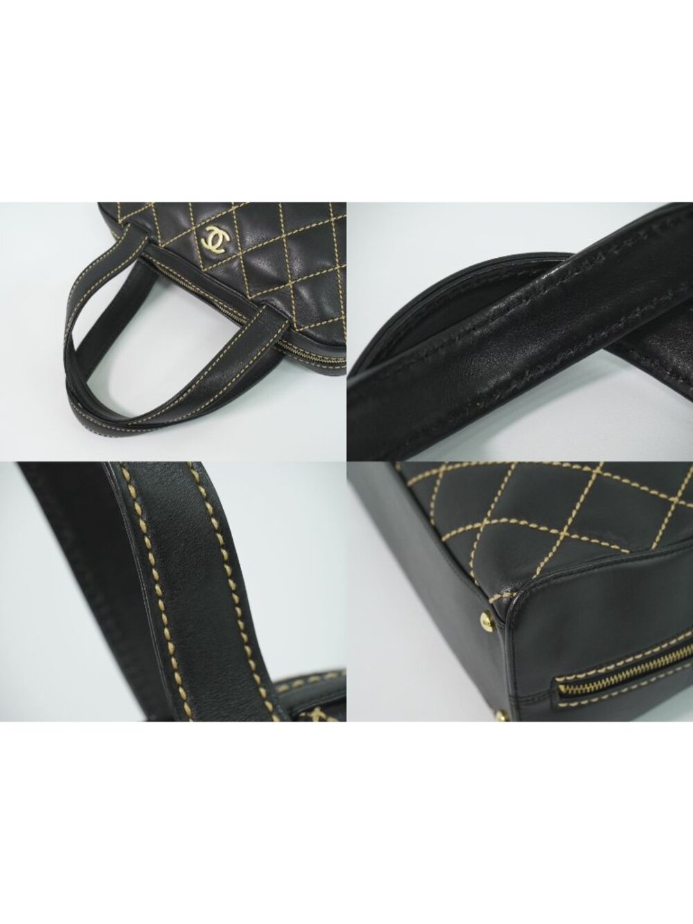 Chanel Wild Stitch CC Logo Tote Leather Black - Picture 6 of 9